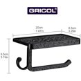 thumbnail image 5 of Toilet Paper Roll Holder With Mobile Phone Shelf Wall Mount For Bathroom Retro, 5 of 5