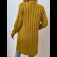 thumbnail image 4 of Suéter Cárdigan de Larga para Mujer, Otoño e Invierno, Tejido de Punto , con Botones Delanteros, Abrigo Amarillo L, 4 of 7