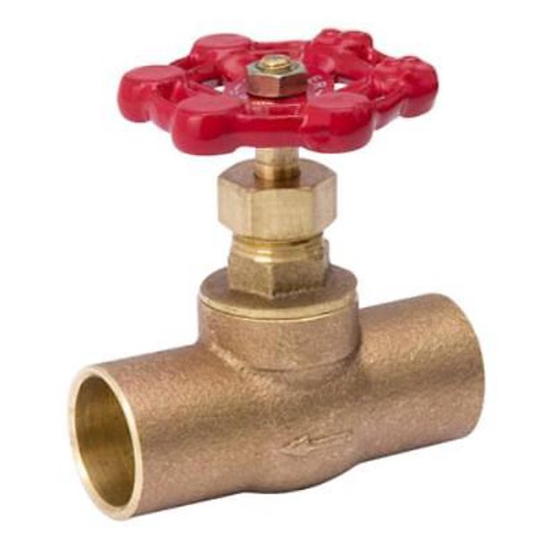 1/2" Brass Copper X Copper Stop Valve 200 Psi NonShock Wog Full Port