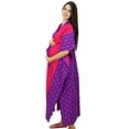 thumbnail image 3 of Bimba Cotton Kaftan Printed Nursing Gown Front & Side Buttons Maxi Caftan, 3 of 7