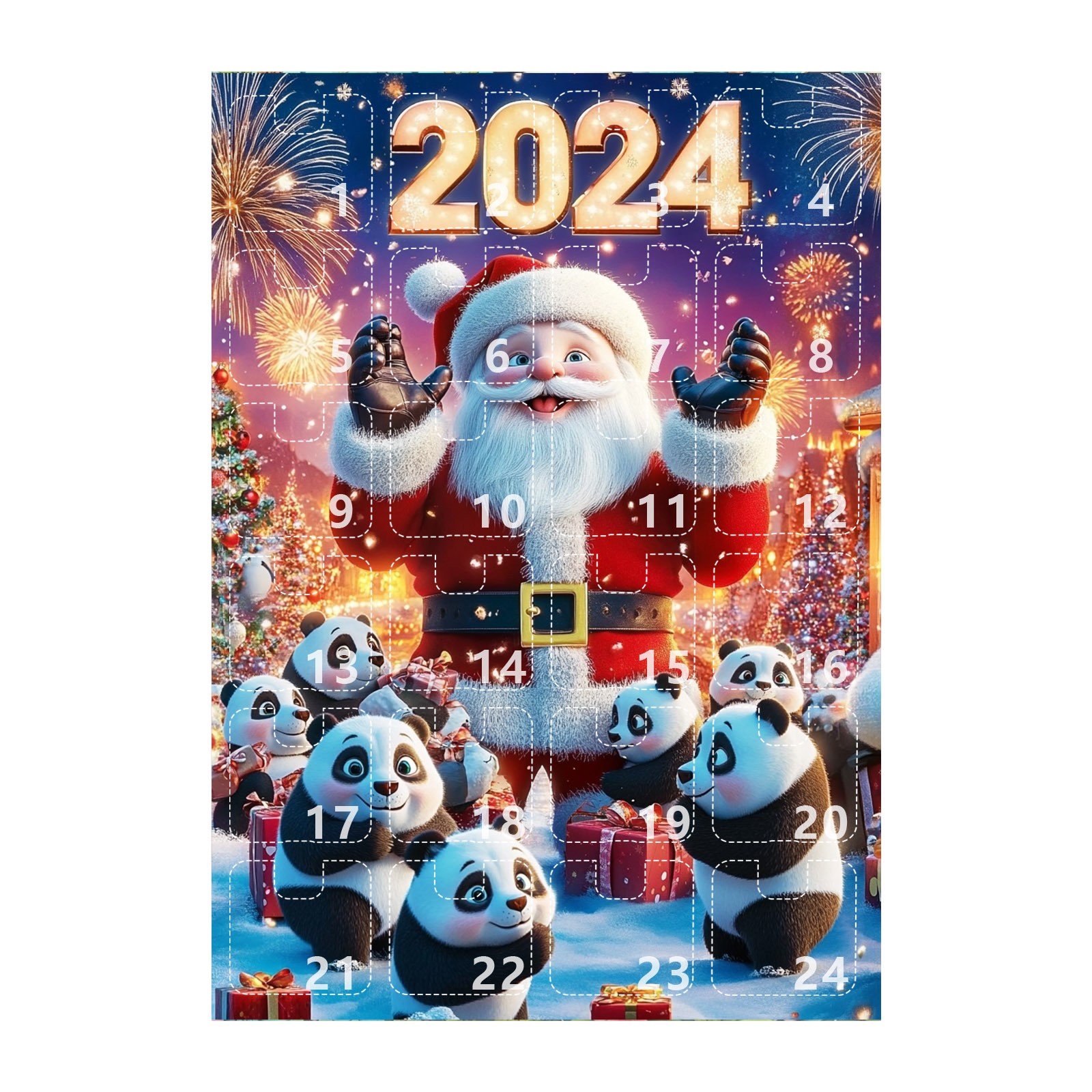 Calendrier De L'Avent Avec Compte à Rebours En Acrylique 2D - Ornements à Suspendre - 24 Jours - Cadeau De Noël Pour Adultes Et Enfants (C