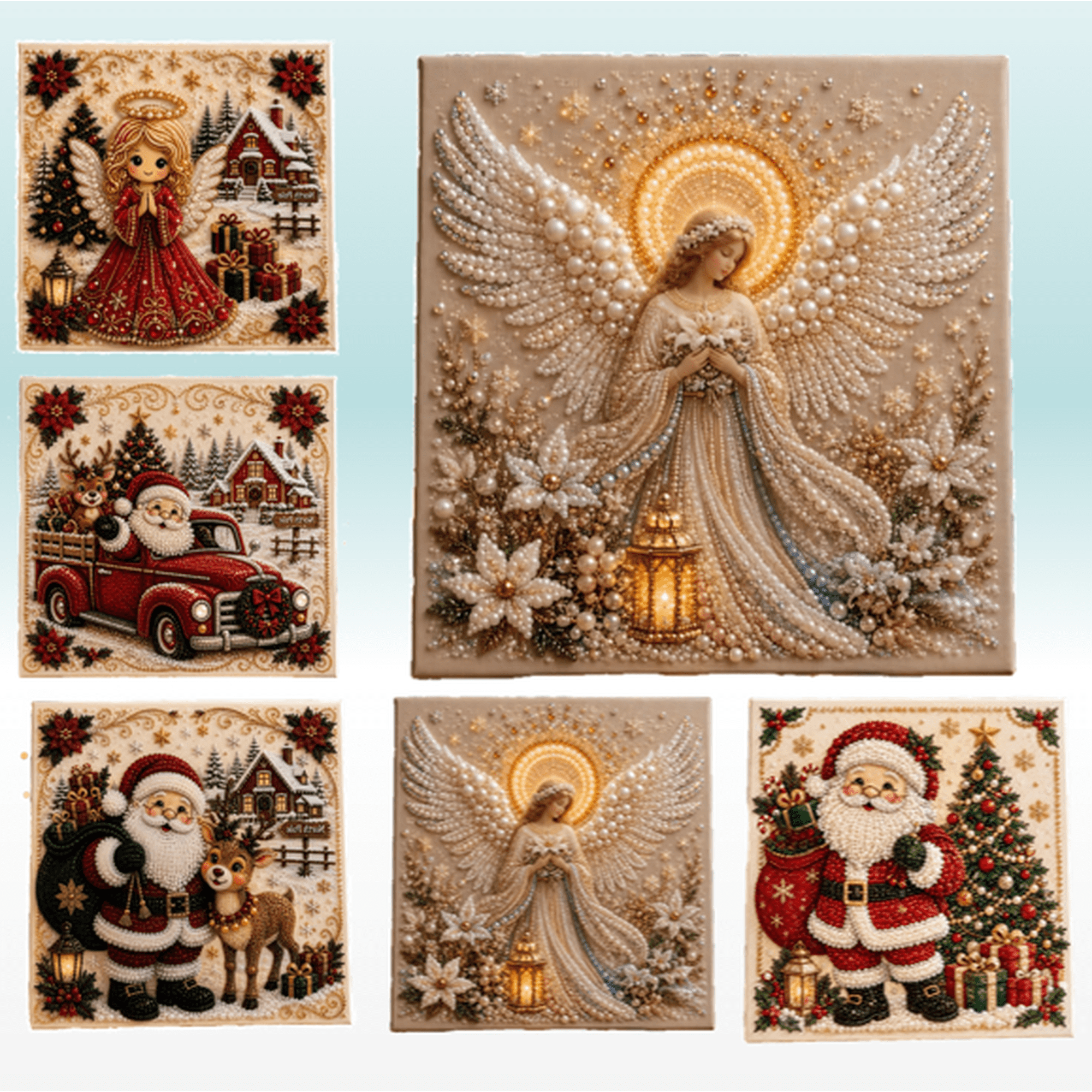 Christmas Pearl Art Kits for Adults DIY Christmas Pearl Diamond Painting Art Kit Home Wall Decor Art Craft Kit Holiday Christmas Wall Decor Handmade Home Decoration Gift (Pearl Angel)