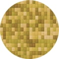 thumbnail image 1 of Ahgly Company Indoor Round Patterned Saffron Yellow Area Rugs, 4' Round, 1 of 6
