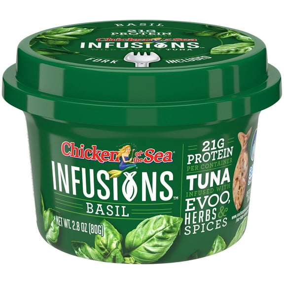 (1PACK)Chicken of the Sea Infusions Basil Tuna, 2.8 oz Cup