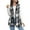 Dark Gray, variant on QQAMB Plaid Vest for Women Lapel Button Down Sleeveless Shacket Fall Winter Warm Long Jacket Outerwear Outwear Coat Dark Gray L