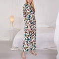 thumbnail image 3 of Fotbe Colorful Flying Butterflies Conjunto de Pijama de Manga Larga para Mujer con Estampado, Ropa de Dormir de 2 Piezas, Conjunto de Casa Suave y Cómodo con Bolsillos-Large, 3 of 7