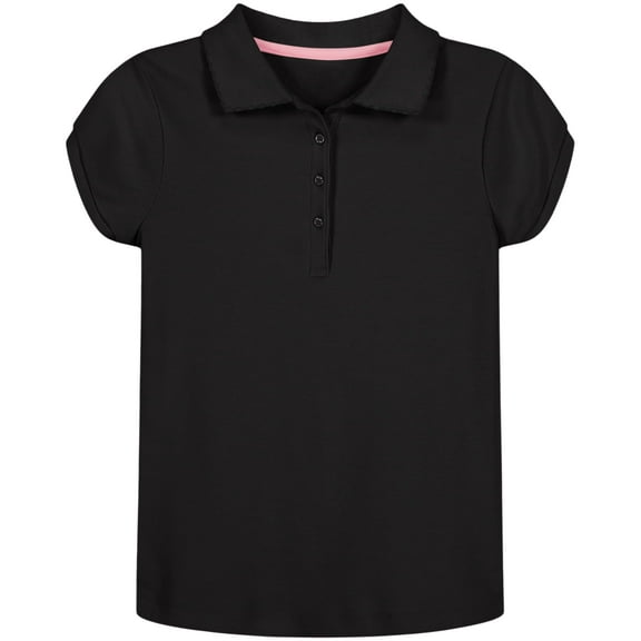 Polo Nautica para niñas, uniforme escolar, manga corta, 16 pulgadas, color negro