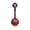 Black/Red, variant on Titanium IP 316L Double CZ Belly Button Ring Body Jewelry