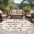 thumbnail image 4 of Beige Birds Round Area Rug 5Ft Washable Circle Rugs for Living Room Bedroom, Funny Cute Snowflake Wire Sparrow Rustic Non-Slip Carpet Floor Mats Indoor Outdoor Carpet Runner Aesthetic Home Decor, 4 of 8