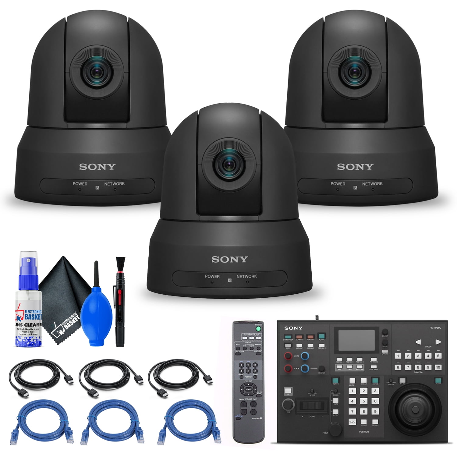 3 x Sony SRGX400 1080p PTZ Camera W/ HDMI, IP