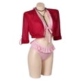 thumbnail image 4 of Traje de baño de Cosplay de Aerith de Final Fantasy 7, disfraz para mujeres y niñas, conjunto de bikini de dos piezas, traje de fantasía para Halloween, 4 of 5