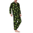 thumbnail image 2 of Wukai Skulls And Cobwebs Men's Long-Sleeve Pajama Set - Comfortable Sleepwear with Button-Down Shirt and Pants-Medium, 2 of 6