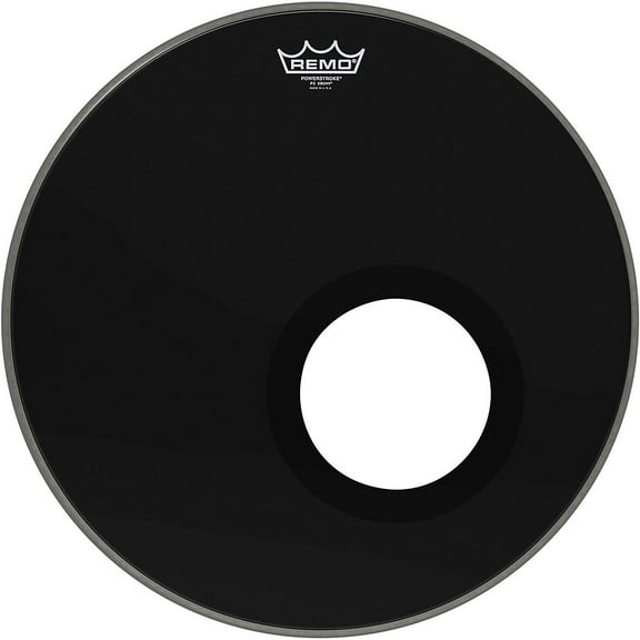Remo Powerstroke 3 Ebony Resonant Bass Drum Head With 5" Port Hole Ebony 18 in.