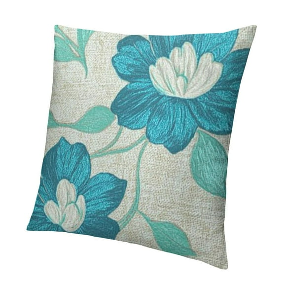 High Throw Pillow Cover Case for Couch Sofa Home Decoration Vintage Dahlia Floral Embroidered