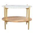 thumbnail image 3 of Mina Coffee Marble Table White  Gold, 3 of 8