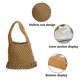 thumbnail image 5 of Bolso de mano mini para mujer, de algodón, tejido a crochet, con asa superior, cordón ajustable, para playa, de red de pesca, 5 of 6