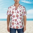 thumbnail image 2 of Pofeuu Purple Mushroom Print Hawaiian Shirt for Men Sleeves Casual Button Down Summer Beach Dress Shirts T-Shirts,Medium, 2 of 7