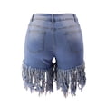 thumbnail image 5 of Jean Shorts For Women Juniors Summer High Waisted Stretchy Hem Tassels Denim Shorts, 5 of 5