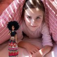 thumbnail image 6 of 12.6" Black Doll Set with Movable Joints, Posable Black Dolls with Traditional Style Outfit, Curly Hair Vinyl Dolls for Birthday Party Christmas Gifts, Home Doll Display, 6 of 7