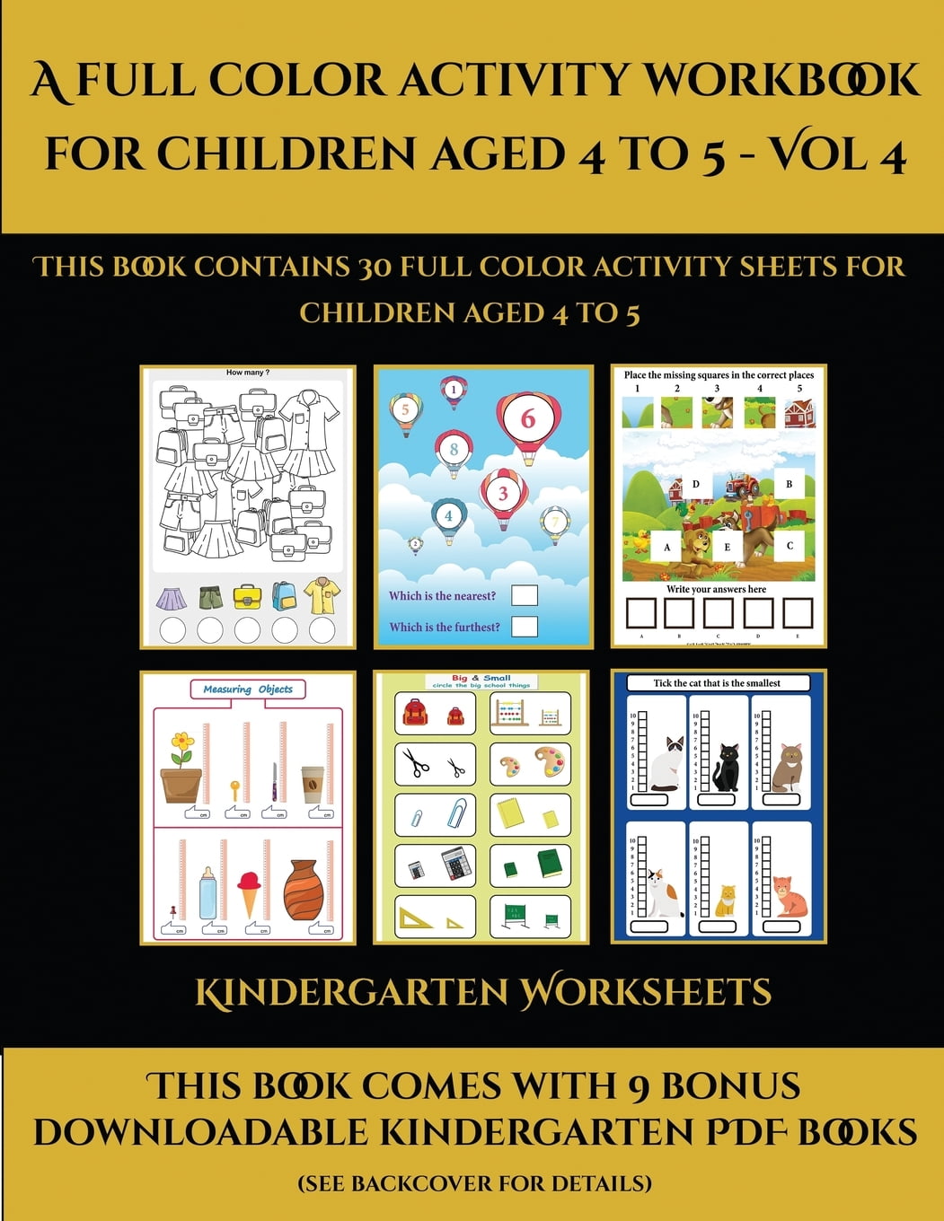 Kindergarten Worksheets (A full color activity workbook ...