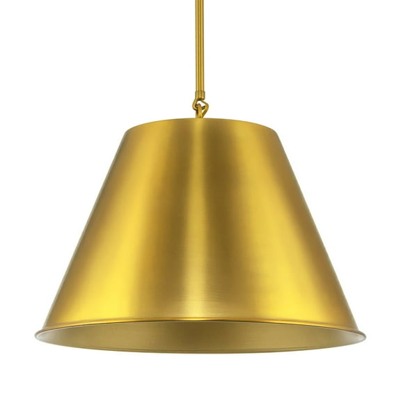 Kira Home Vida 18" Modern Industrial Pendant Light   Metal Empire Shade, Adjustable Hanging Height, Warm Brass Finish