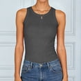 thumbnail image 2 of enyan Women's Double Lined Basic Tank Top Adjustable Spaghetti Straps Sleeveless Camisole Shirts Workout Tops for Women,Dark Gray,XXL, 2 of 7