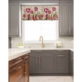 thumbnail image 5 of Curtain Valance for Windows Country Tulip Flowers Red Purple Kitchen Valances Rod Pocket Short Curtains,Pastoral Botanical Retro Linen Window Treatment Panel for Living Room Bathroom Bedroom 42x12in, 5 of 8