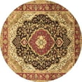 thumbnail image 1 of Ahgly Company Indoor Round Medallion Brown Traditional Area Rugs, 3' Round, 1 of 4