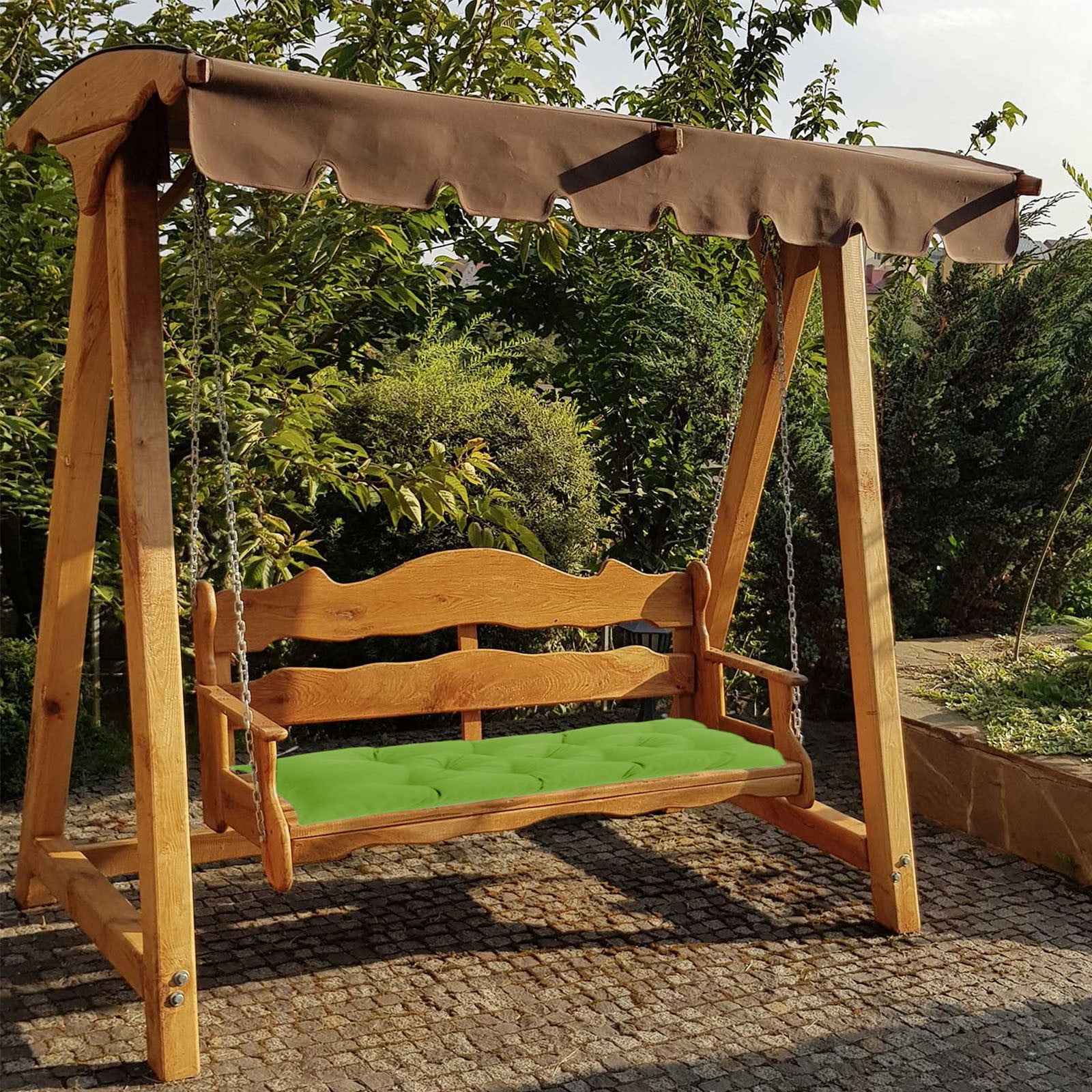 Magic Porch Swing Cushions with Backrest 2-3 Seater Water proof Bench Pad Cushions, Thicken Outdoor Swing Cushions, for Outdoor Patio Garden Furniture