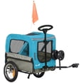 thumbnail image 2 of Aosom 2-In-1 Dog Bike Trailer, Pet Trolley Cart with Quick-release Wheel, Bicycle Wagon with Reflectors, Cargo Carrier Attachment for Travel, Blue, 2 of 9