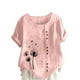 thumbnail image 1 of Vestidos Casuales Para Mujer, Blusas De Mujer De Moda Blusa informal de lino con cuello redondo, manga corta y botones para mujer, 1 of 4