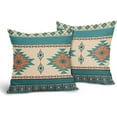 thumbnail image 4 of Western Throw Pillow Covers 20x20 Inch Vintage Turquoise Pillow Covers Set of 2 Southwestn Aztec Decorative Pillows Linen Cushion Cover Square Indoor Outdoor Living Room Bedroom Sofa Chair Home Decor, 4 of 6