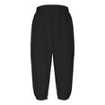 thumbnail image 5 of Taqqpue Women Capri Pants Casual Solid Color Elastic Waist Pants Hiking Pants Loose Fit Trousers with Pockets, 5 of 9
