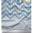 thumbnail image 3 of oneOone Cotton Jersey Grayish Blue Fabric Leaves Chevron & Triangle Panel Diy Clothing Quilting Fabric Print Fabric By Yard 58 Inch Wide, 3 of 3