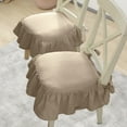 thumbnail image 4 of Collection Flax Ruffled French Country Chair Pad, French Seat Cushion Fabric with Ties, Non Slip Soft Chair Pad - For Kitchen Office Wooden Chairs, 4 of 5