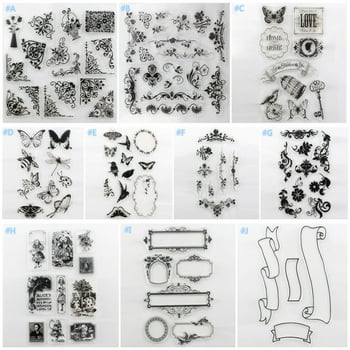 Zoiuytrg Alphabet Transparent Silicone Clear Rubber Stamps Sheet Cling Scrapbooking DIY