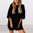thumbnail image 5 of Lumtrix Womens Lounge Sets Shorts 2 Piece Matching Oversized T Shirt Biker Short Summer Outfits 2026 Casual Sweatsuits Spring Clothes Black XS, 5 of 5