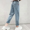 thumbnail image 4 of Pants For Kids Girls Size 7-8 Jeans Girls Jeans Size 12 Girls Clothes Size 14-16 Girls Jeans Denim Elastic Wasit Wide Leg Baggy Pants Kids Clothes, 4 of 7