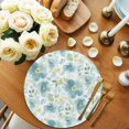 thumbnail image 2 of Round Placemats Watercolor Blue Green Flowers 15 inch Set of 4 Table Mats for Dining Table Wildflowers Leaf Heat Resistant Non-Slip Kitchen & Home Decorative Place Mat Set, 2 of 8