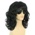 thumbnail image 3 of California 70s 80s Rocker Wig Men Women Long Curly Dark Brown Halloween Costume Anime Wig, 3 of 9