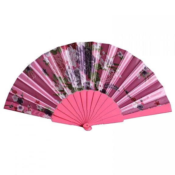 ACDANC Chinese Style Dance Wedding Party Lace Silk Folding Hand Held Flower Fan