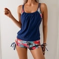 thumbnail image 4 of BOBOGOJP Two Piece Women's Tankini Swimsuits Blouson Swim Tank Top with Shorts Modest Bathing Suits M for Size Blue, 4 of 9