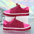 thumbnail image 5 of ZRBYWB Womens Shoes Casual Thick Soled Sneakers New Glossy Fashion Ladies Shoes Low Top Lace Up Flat Shoes Couples Trendy Shoes Breathable, 5 of 9