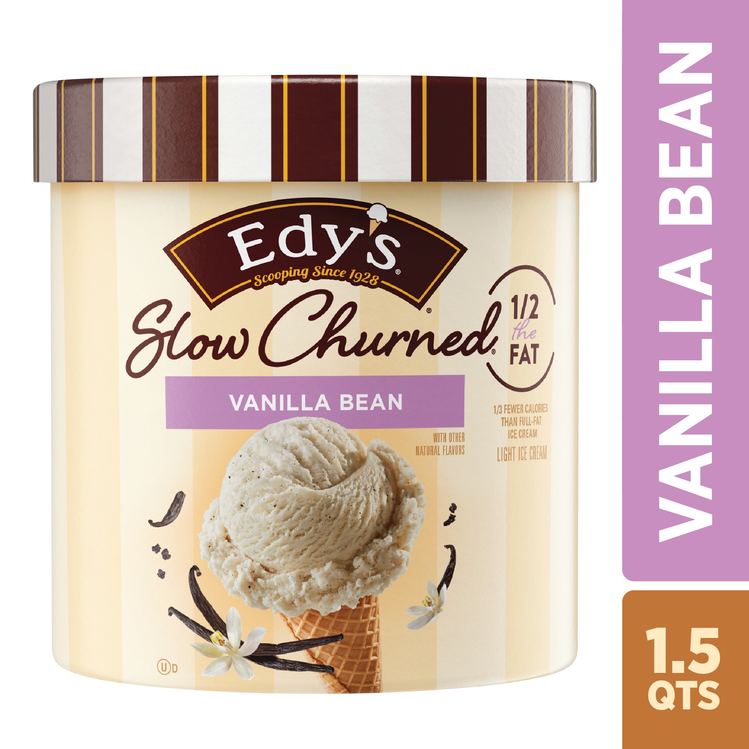 Dreyers Edy S Dreyer S Slow Churned Vanilla Bean Light Ice Cream Tub 1 41 Liters Walmart Com