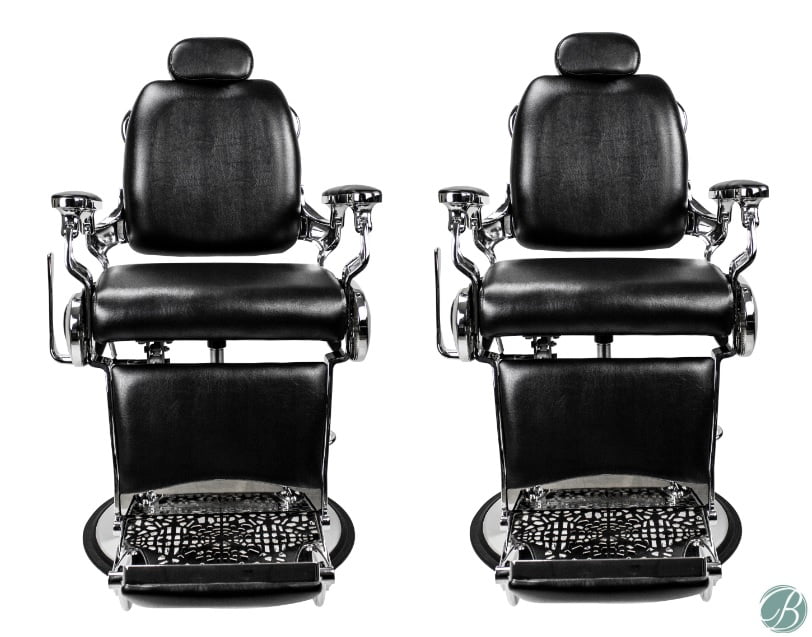 Set of 2 Roosevelt Vintage Style Barber Chair Reclining