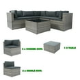 thumbnail image 4 of Al Fresco 6 Pieces Rattan Sectional Cushion Sofa Set, All Weather Wicker Conversation Set, Patio Furniture Sets, Gray, 4 of 5