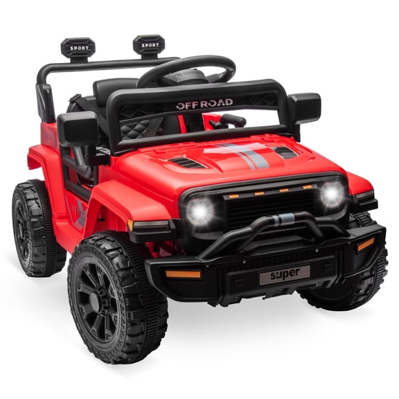 TROPOW Kids Cars Electric Ride On,12V Ride On Truck Car, Toddler Ride On Toy w/Parent Remote Control, Steering Wheel Music,Kids Electric Vehicles for Age 2-5,Christmas Gifts for Kids