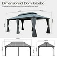 thumbnail image 4 of Domi 12' X 18' Permanent Gazebo Pavilion, Metal Hardtop Gazebo with Galvanized Steel Double Roof Canopy, Built-in Drainage Gutter, Curtain and Netting，Gray, 4 of 6
