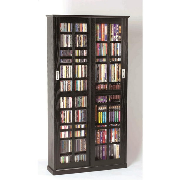 Leslie Dame Mission Multimedia Dvd Cd, Dvd Storage Cabinet With Doors