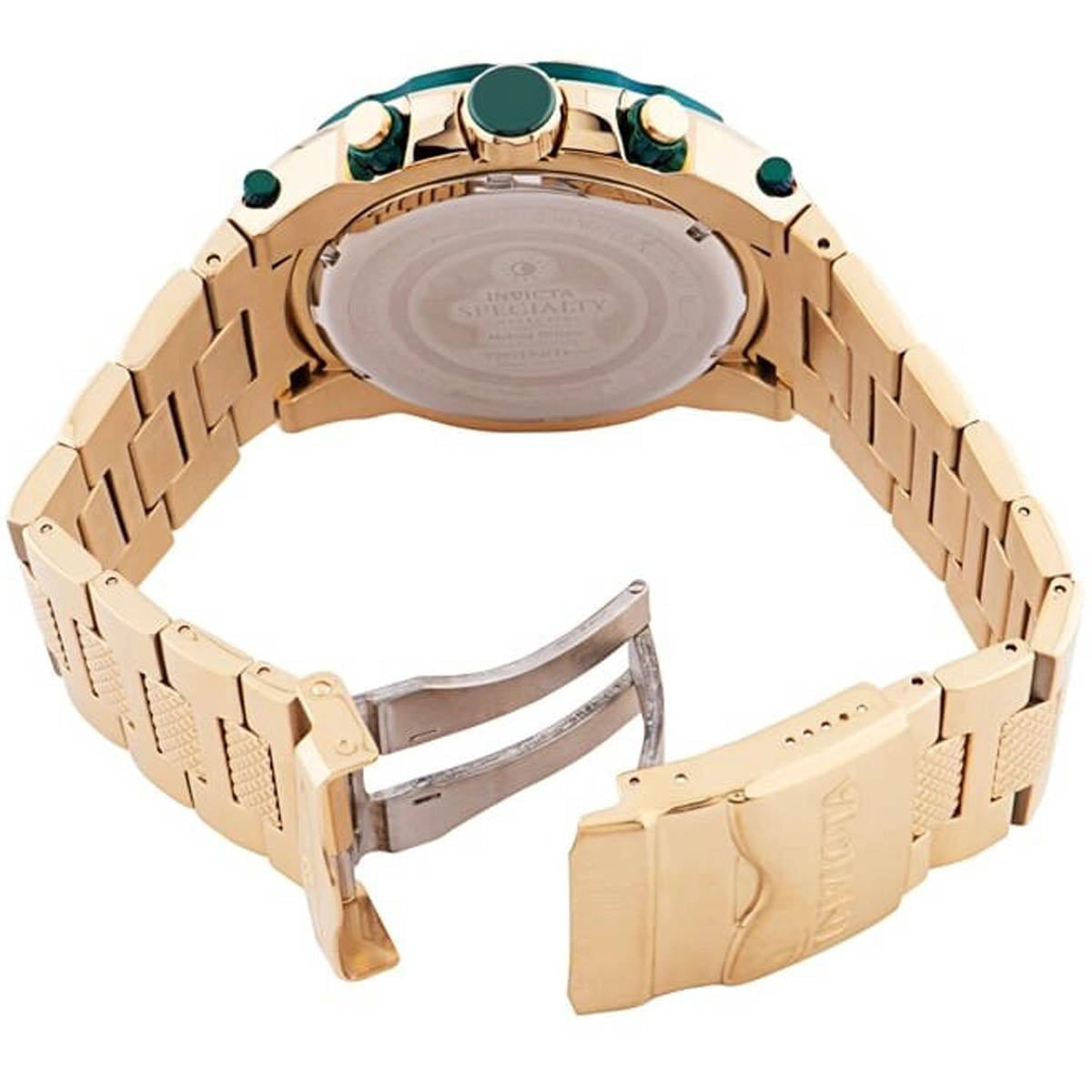 Invicta Men's 34230 Specialty Quartz Multifunction Green, Gold Dial Watch